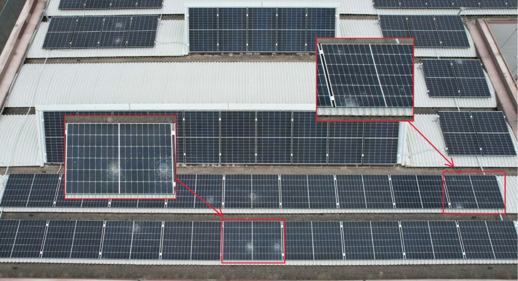 Foto pannelli fotovoltaici grandine